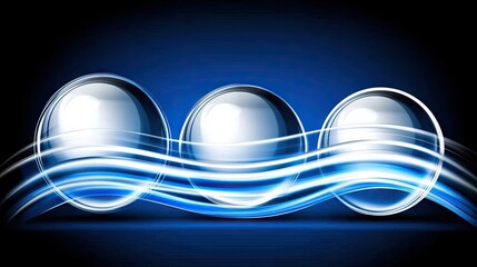 Wall Mural - Abstract spheres with luminous waves