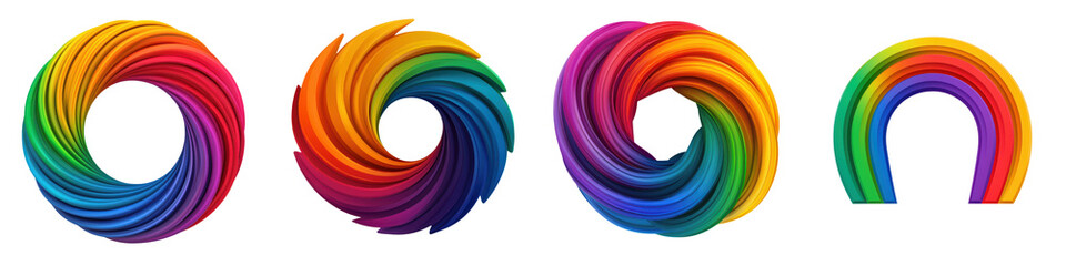 Wall Mural - vibrant and dynamic abstract spiral designs with mesmerizing rainbow color patterns