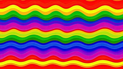 Sticker - Colorful wavy rainbow pattern