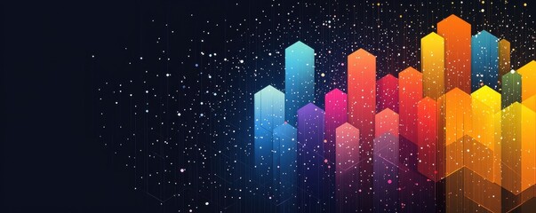 Wall Mural - colorful geometric abstraction with modern and vibrant graphical representation
