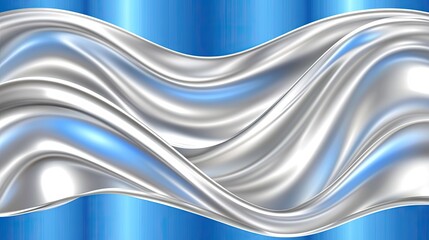 Sticker - abstract silver and blue flowing fabric