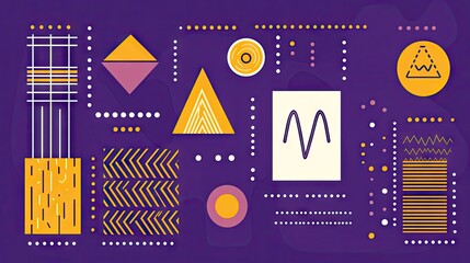 Sticker - abstract geometric shapes on a dark background