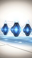 Sticker - abstract digital technology design, futuristic elements, glowing