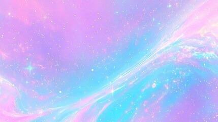 Wall Mural - galaxy swirling with nebulous cosmic dust, sparkling in pastel rainbow colors, astral background