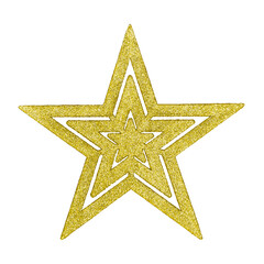 Wall Mural - golden star isolated on white background. This has clipping path.