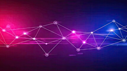 Sticker - abstract network design, glowing connections, vibrant colors