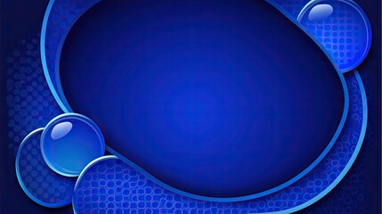 Wall Mural - Dark Blue Oval Frame with Geometric Design