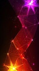 Wall Mural - colorful stars interconnected with lines and bright light effects for abstract background use