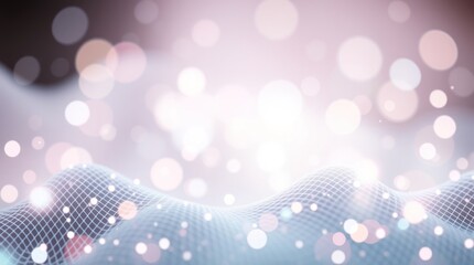 Wall Mural - abstract digital landscape; glowing bokeh background; website header