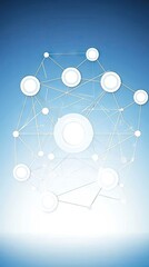 Sticker - abstract network graphic on gradient blue background, possible use for presentation or website desig