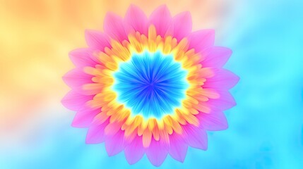 Sticker - vibrant abstract flower design
