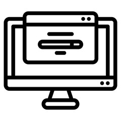 Wall Mural - Computer monitor showing a web page, suitable for technology blogs, online tutorials, website design concepts, remote working illustrations.