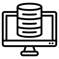 Wall Mural - Computer monitor with a database icon inside, perfect for technology concepts, IT articles, data management visuals, website designs, and presentations.