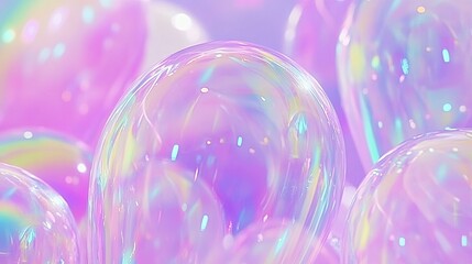 Wall Mural - Abstract Holographic Bubbles