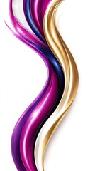 Sticker - colorful abstract wave flowing with gold accents, perfect for backgrounds and creative design elemen