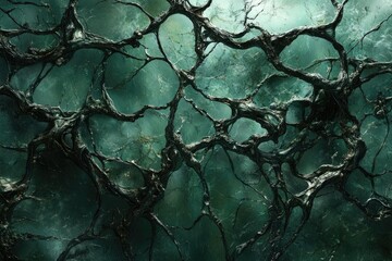 dark, organic network of veins resembling a terrifying, underwater alien landscape.
