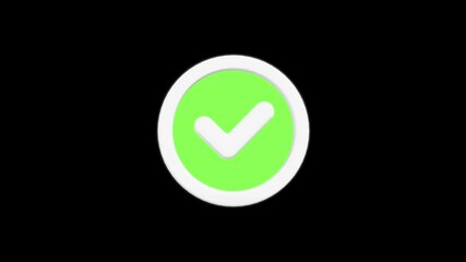 Approval check mark 3d motion graphic video animation
