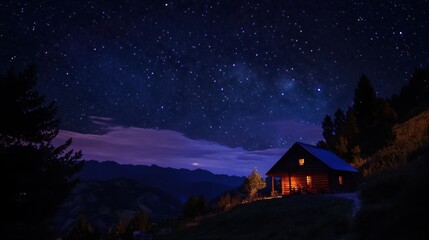 Dreamy Night Sky in Shades of Blue, Purple, and Black