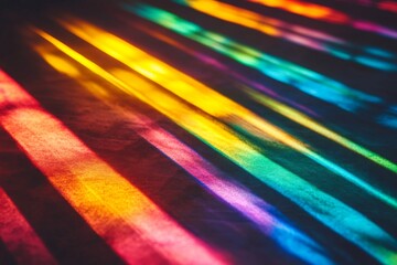 Fototapete - Colorful light rays create vibrant patterns on a surface in a serene indoor setting during daytime