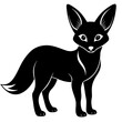 © Arnob - Fox black silhouette vector, Simple silhouette Design vector icon with white background.