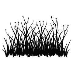 Wall Mural - grass bush art illustration silhouette vector