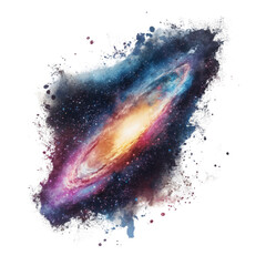 Wall Mural - A Colorful Swirling Galaxy Displayed Against A Dark Starry Background