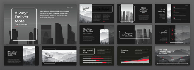 Wall Mural - creative powerpoint presentation template. modern presentation background, brochure cover design, pi