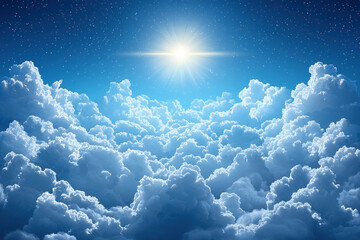 Wall Mural - a serene vector illustration of a clear sky, perfect for various natural themes.