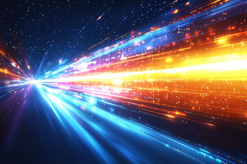 Wall Mural - a sleek futuristic blue background featuring tech-inspired graphics and vibrant hues.