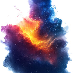 Wall Mural - Colorful cosmic nebula with stars scattered across the background space