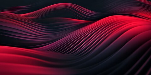 Wall Mural - A closeup of a vibrant red wave on a black background