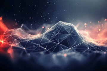 Wall Mural - Empty abstract design highlighting geometric triangles in a futuristic context.