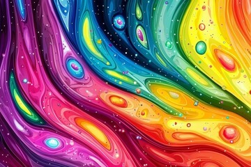 Wall Mural - Modern Creative Rainbow Light Graphic Art