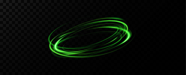 Fototapete - Green neon ring. Glowing circle. Glow effect. Round light frame. abstract light lines of movement and speed. Abstract light lines of movement and speed. light green ellipse.