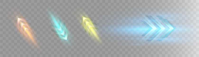 Leinwandbilder - High-tech concept of a glowing arrow moving in the direction of increase. Dynamic high-speed streaming data traffic.. Adobe Illustrator Artwork
