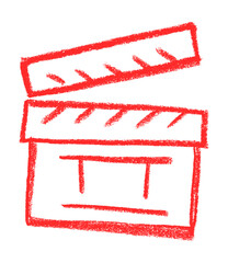 Wall Mural - clapperboard cinema related icon crayon chalk drawing vector