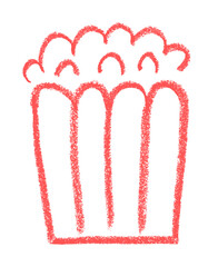 Wall Mural - popcorn cinema related icon crayon chalk drawing vector