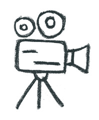 Wall Mural - projector cinema related icon crayon chalk drawing vector
