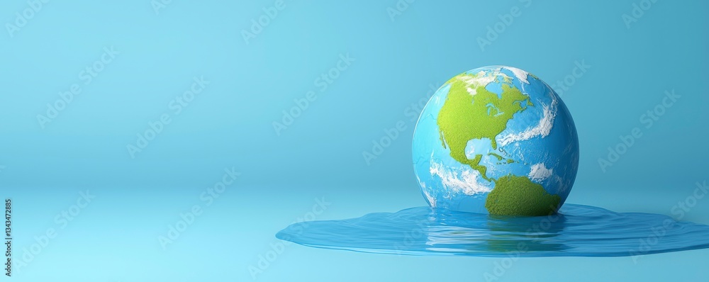Global Warming Earth in Rising Water; A Symbolic Representation of ...