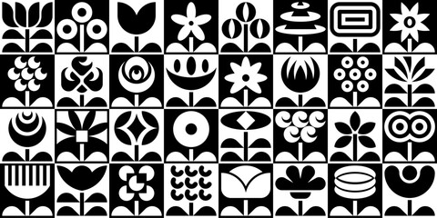 Wall Mural - abstract geometric pattern. geometric icons design elements. trendy minimalist basic figures