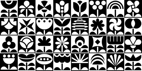 Wall Mural - abstract geometric pattern. geometric icons design elements. trendy minimalist basic figures