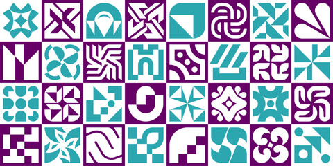 Wall Mural - abstract geometric pattern. geometric icons design elements. trendy minimalist basic figures