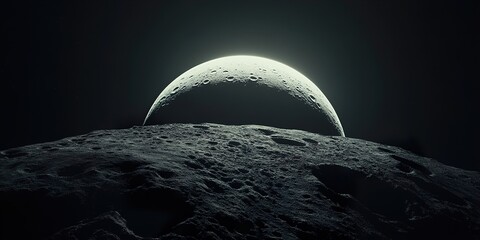 Wall Mural - far side of the moon in sunlight