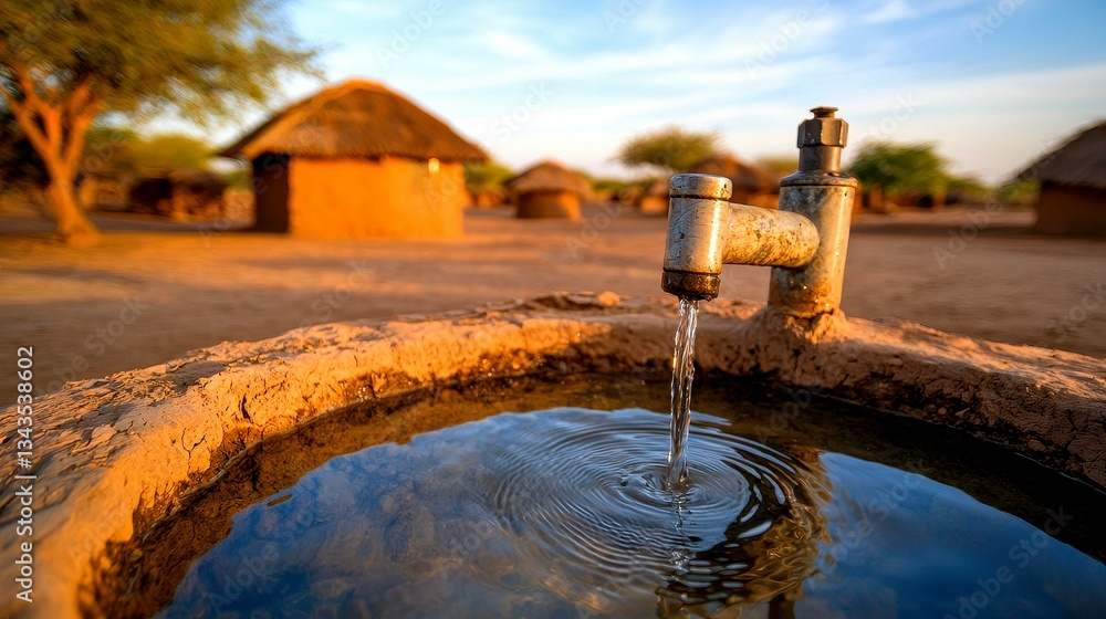 Community Water Tap in Rural Village for Sustainable Living and Local ...