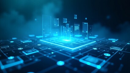 glowing technological abstract image representing a digital world, showcasing intricate network conn