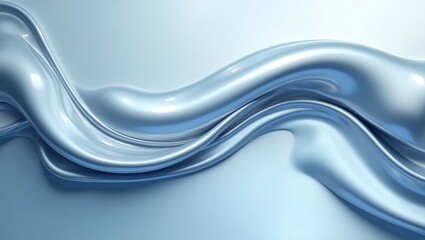 Aufkleber - an abstract wave made of shiny, flowing liquid substance. The elegant curves and smooth texture create a sense of fluidity