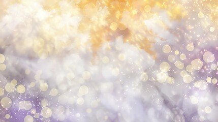 Wall Mural - abstract background of gold and white bokeh lights.