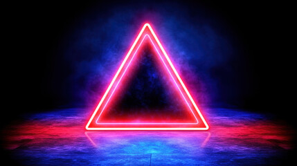 Wall Mural - neon triangle light frame