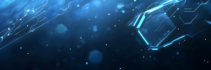 Wall Mural - Abstract technological background with digital elements and hexagons.