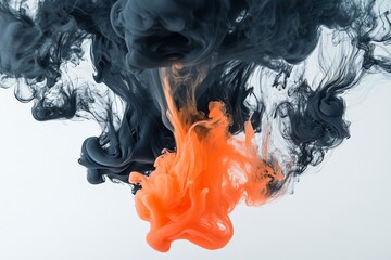 Leinwandbilder - Colorful ink swirls create dynamic patterns in water during a creative art project